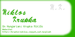 miklos krupka business card